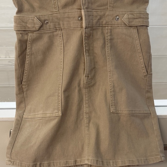 Good American Tan Utility Jean Dress with zip up and buttons. Size Medium - Picture 10 of 11